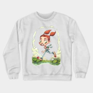 Girl and Stuffed Bunny Crewneck Sweatshirt